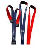 Lanyards Personalizados Sublimados Chile – Con Sistema de Seguridad, Mosquetón y Tip-top Negro