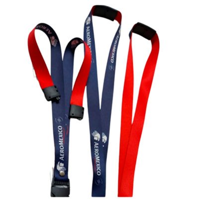 Lanyards Personalizados Sublimados Chile – Con Sistema de Seguridad, Mosquetón y Tip-top Negro